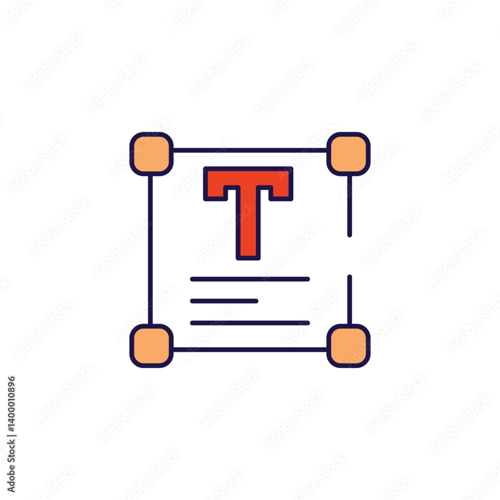 Text Box icon design with white background stock illustration