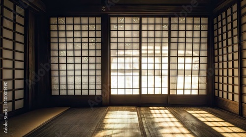 Modern windows integrated seamlessly into old faade of Japanese-style home
