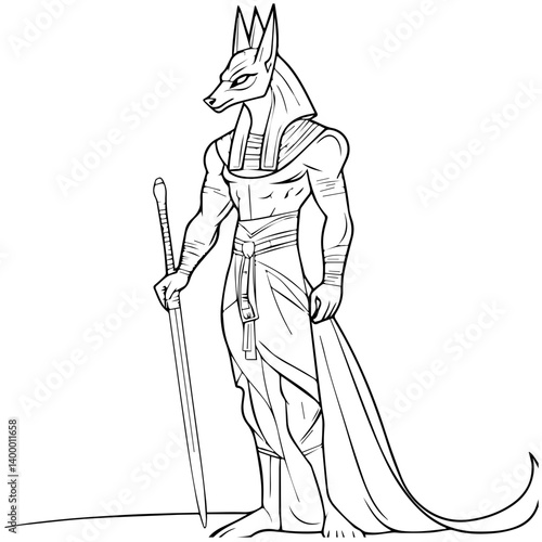 Egyptian Anubis vector illustration 