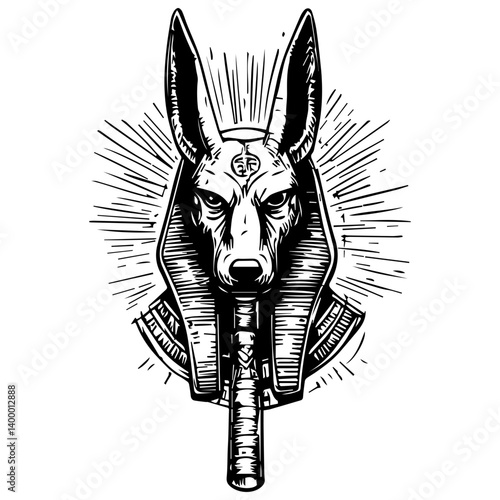 Egyptian Anubis vector illustration 