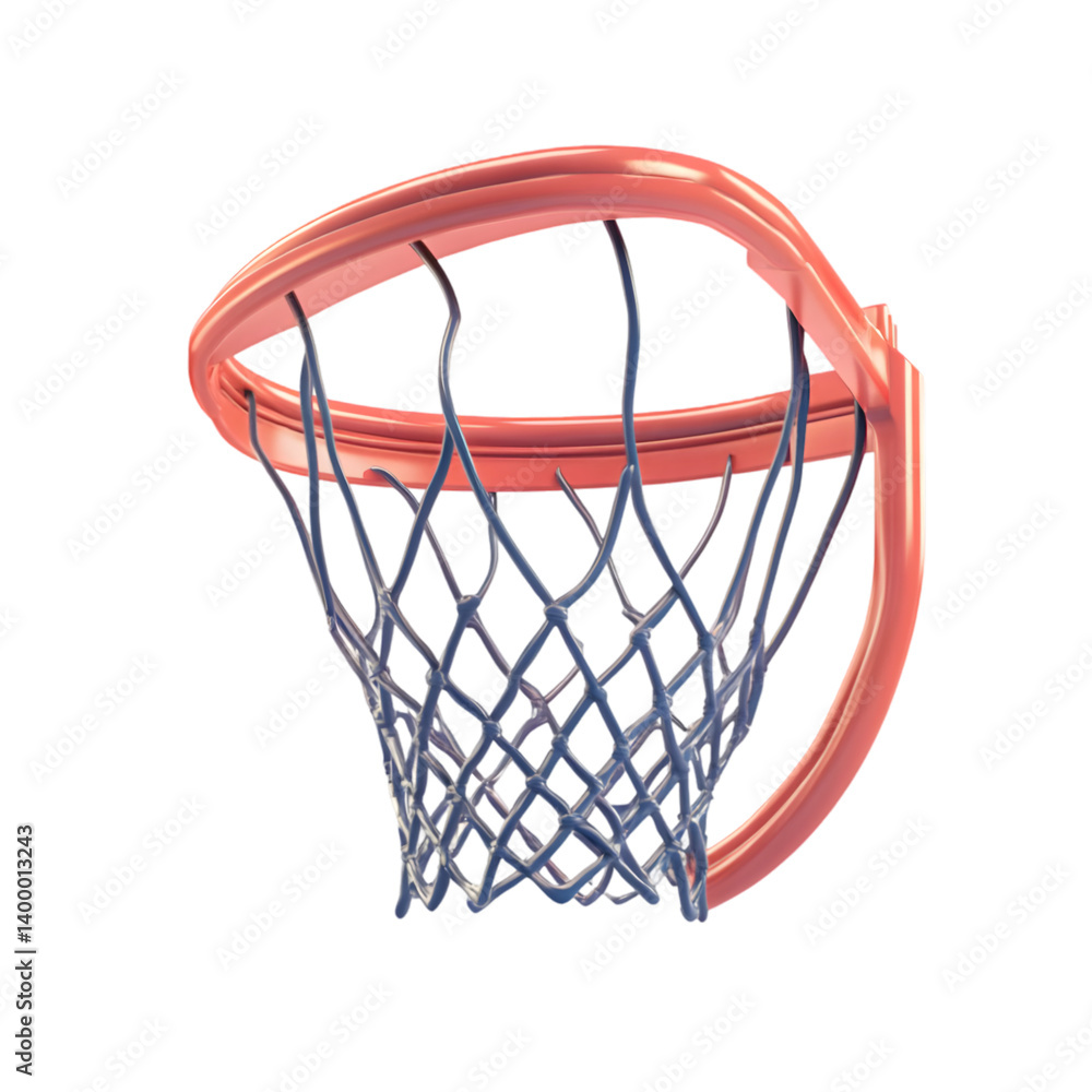 A digital rendering of a basketball hoop and net. A digital rendering of a basketball hoop and net.