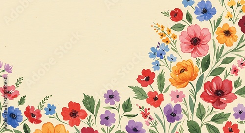 Floral Tapestry of Spring AI Generated
