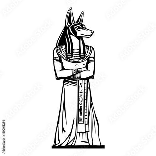 Egyptian Anubis vector illustration 
