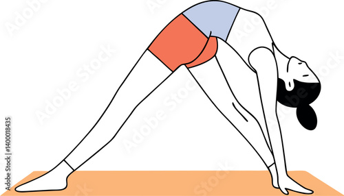 Female silhouette performing yoga sun salutation poses.