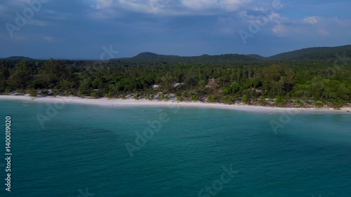 Wallpaper Mural Santa claus is enjoying summer holidays on a beautiful tropical beach. Smooth aerial view flight speed ramp hyper motion time lapse Torontodigital.ca