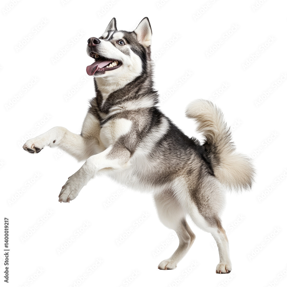 Playful Siberian Husky on transparent background Playful Siberian Husky on transparent background