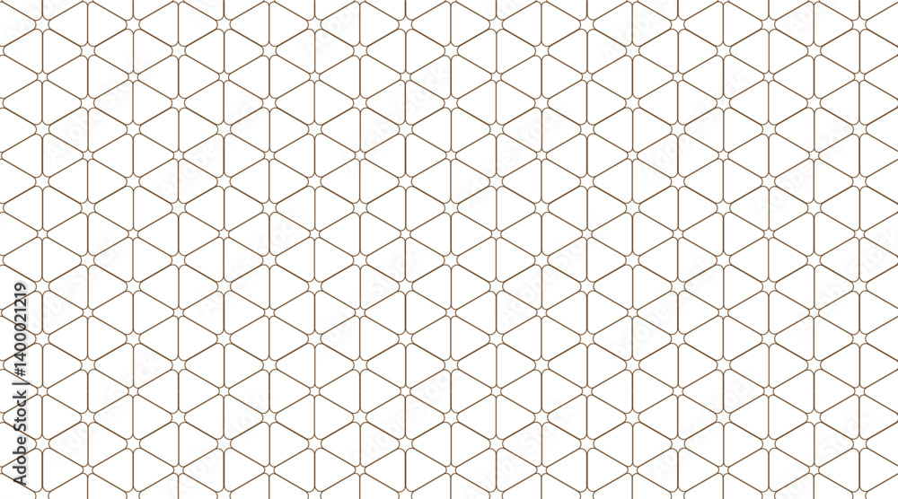 Fototapeta premium Pattern background with hexagonal, circular, triangle shape | Texture background | Geometric line template with light for cover, decoration, fabric | Elegant premium design with brown color