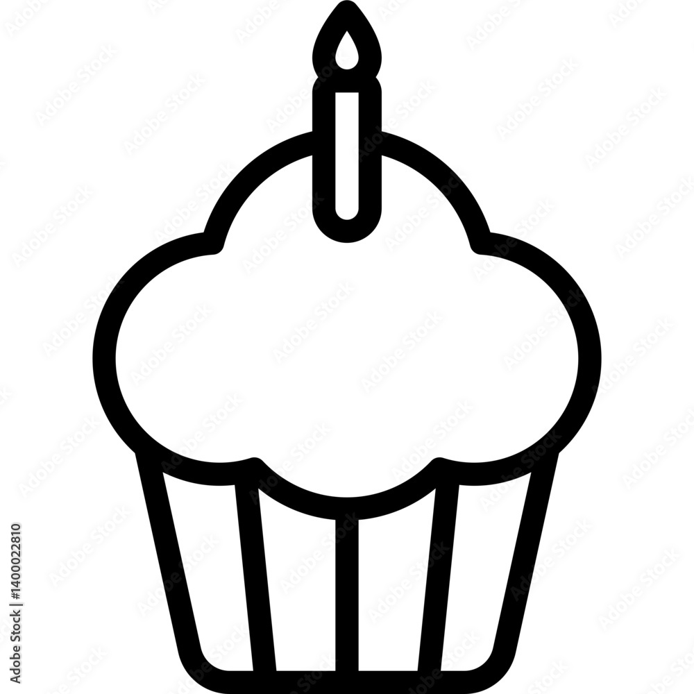 Fototapeta premium Birthday Cupcake Icon