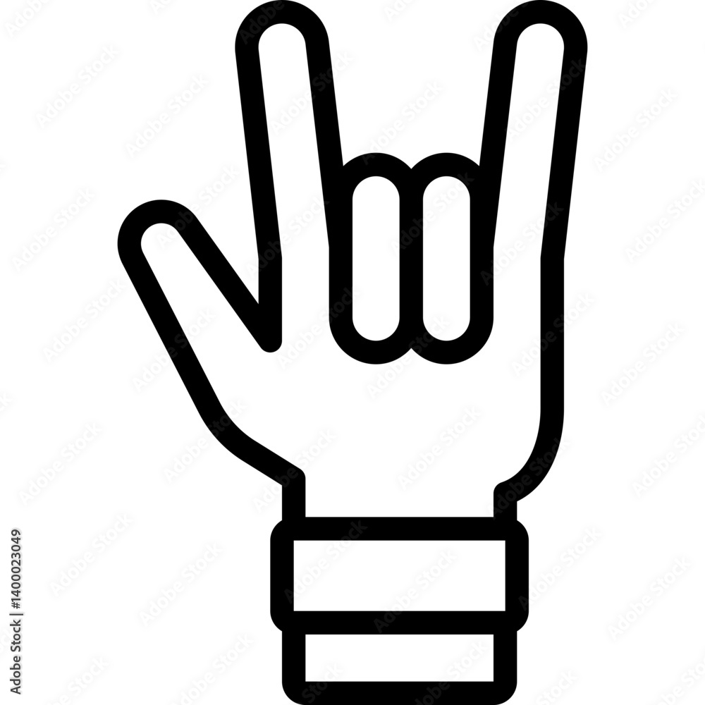 Rock And Roll Hand Icon Rock And Roll Hand Icon