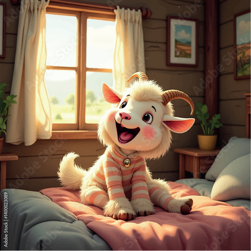 goat wakeup morning