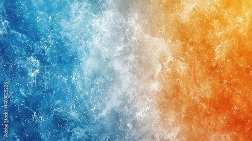 A striking blend of icy blue and fiery orange hues, creating a dynamic contrast.  A celestial, ethereal, and abstract representation of opposing forces