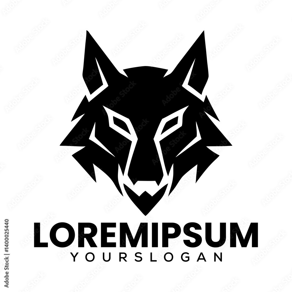 Obraz premium Wolf Silhouette Logo Fox Black Logo For Business