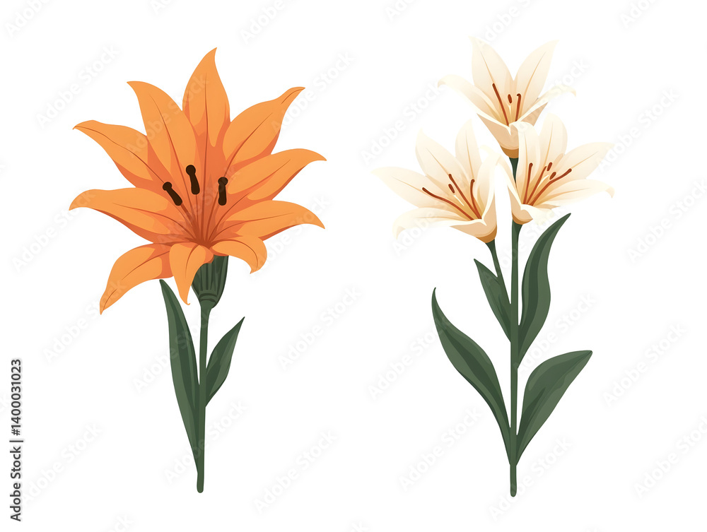 Flower clipart artwork vibrant garden nature elements decorative floral design close-up view,isolated,transparent background,cut out