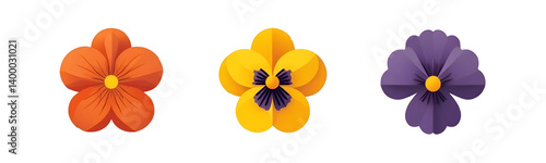 Obraz na płótnie Decorative flower clipart artwork for spring celebrations vibrant colors nature scene 3d viewpoint,isolated,transparent background,cut out w salonie
