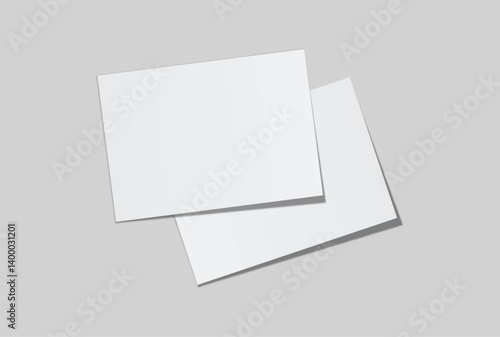 Realistic blank A4 format paper flyer mockup with shadow isolated. Sheet design template for presentation poster, newspaper, flyer, brochure, flier, business card, card, postcard, letter or invitation