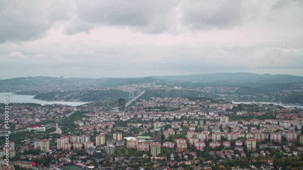 An urban landscape of Istanbul (Constantinople), the largest city in the country of Turkiye (Turkey) on the Bosphorus Strait, situated between Europe and Asia, with business buildings and skyscrapers. An urban landscape of Istanbul (Constantinople), the largest city in the country of Turkiye (Turkey) on the Bosphorus Strait, situated between Europe and Asia, with business buildings and skyscrapers.