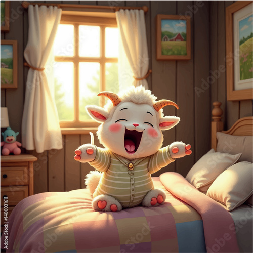 goat wakeup morning