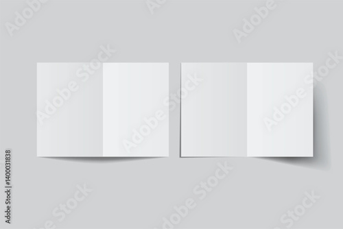 A4 Bifold Blank Mockup, Open Leaflet template .Blank paper cover for  pamphlet, catalog, flyer, notecards, note paper, greeting card, wedding invitation, gift card, postcard, flier, brochure or letter