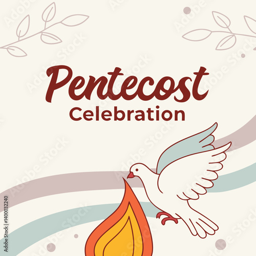 Religious Pentecost Background, Holy Spirit, Pentecost Sunday, and Pentecost Celebration.