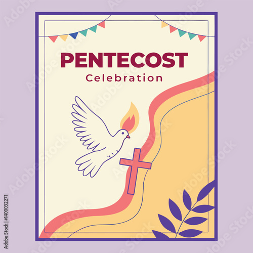 Religious Pentecost Background, Holy Spirit, Pentecost Sunday, and Pentecost Celebration.