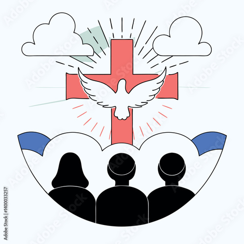 Religious Pentecost Background, Holy Spirit, Pentecost Sunday, and Pentecost Celebration.