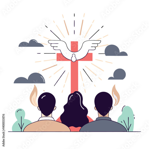 Adobe Illustrator Religious Pentecost Background, Holy Spirit, Pentecost Sunday, and Pentecost Celebration