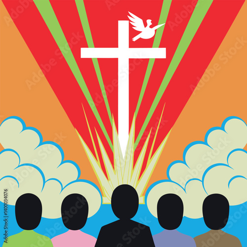 Adobe Illustrator Religious Pentecost Background, Holy Spirit, Pentecost Sunday, and Pentecost Celebratio