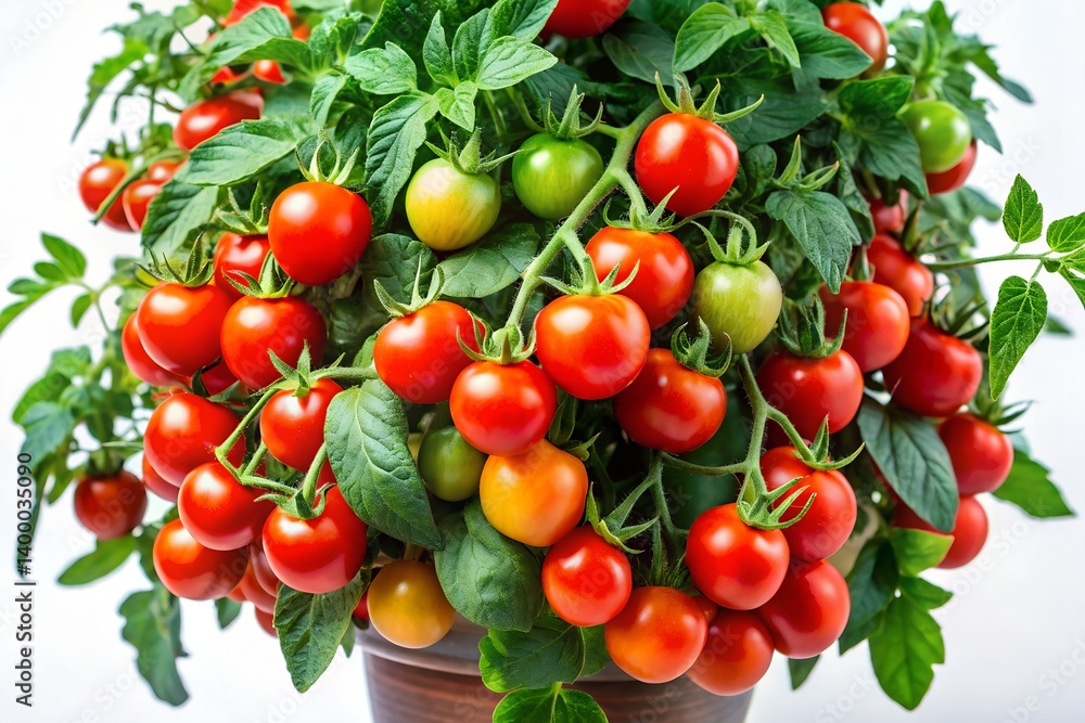 Vibrant Tomato Plant – Ripe Red Tomatoes & Green Leaves