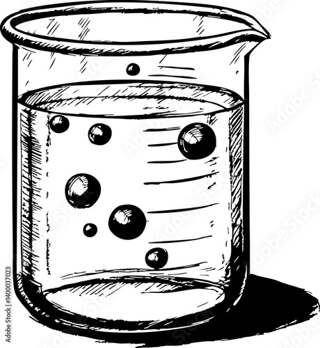 Bubbling liquid experiment laboratory illustration science close-up chemistry concepts