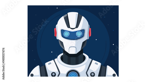 Futuristic Cyborg Warrior Character – Tech-Inspired Vector Design 1