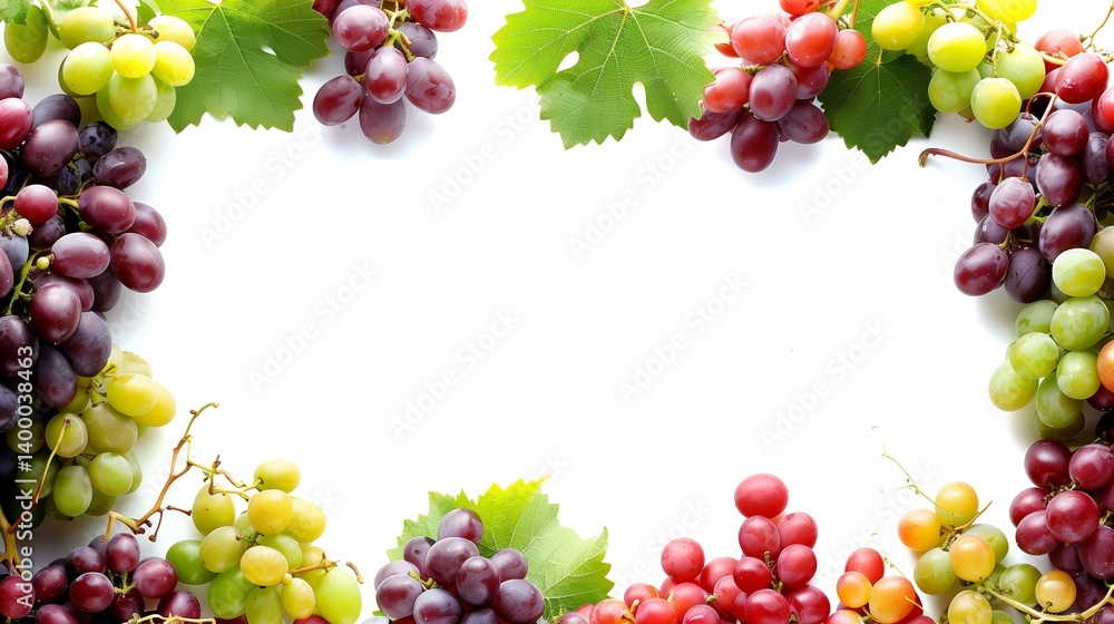 Frame with grape and vine for wine with copy space for text