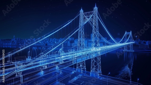 Obraz na płótnie vision of architecture of a 3d model bridge project w salonie