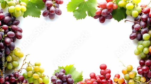 Obraz na płótnie Frame with grape and vine for wine with copy space for text w salonie