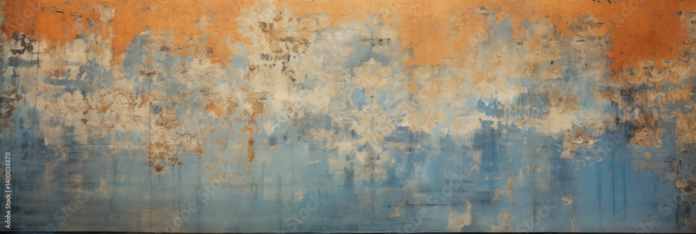 Texture of an old, scratched and rusty grunge concrete and metal structure