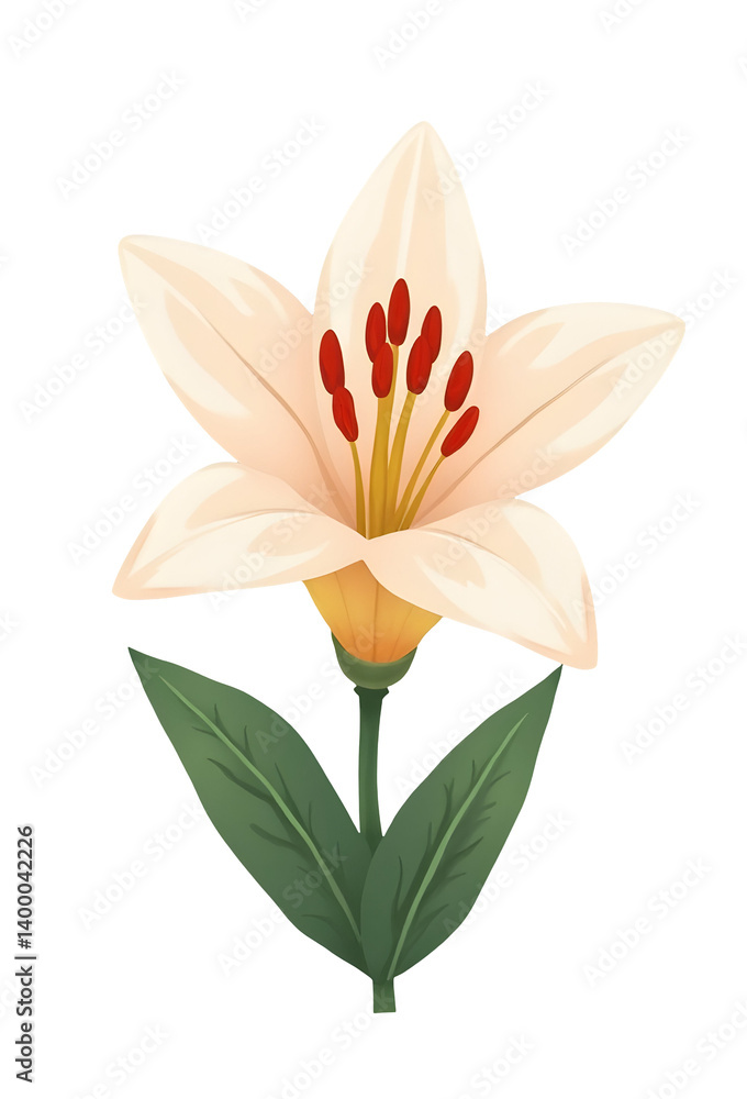 Elegant decorative lily clipart artwork for floral designs nature and illustrations in a serene environment,isolated,transparent background,cut out
