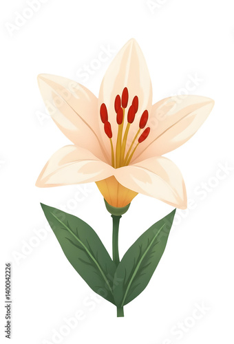 Obraz na płótnie Elegant decorative lily clipart artwork for floral designs nature and illustrations in a serene environment,isolated,transparent background,cut out w salonie