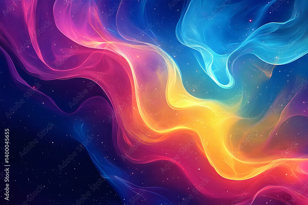 A vibrant abstract display of swirling nebulae and celestial dust. A vibrant abstract display of swirling nebulae and celestial dust.