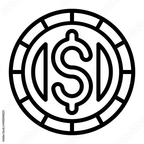 Coin Vector Line Icon Design