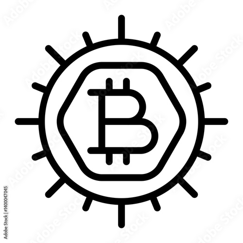 Crypto Currency Vector Line Icon Design