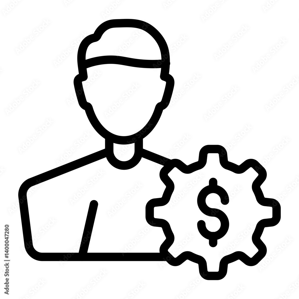 Financial Advisor Vector Line Icon Design Financial Advisor Vector Line Icon Design