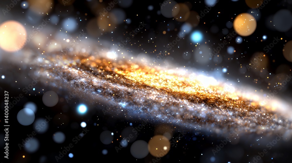 Obraz premium Golden spiral galaxy abstract design