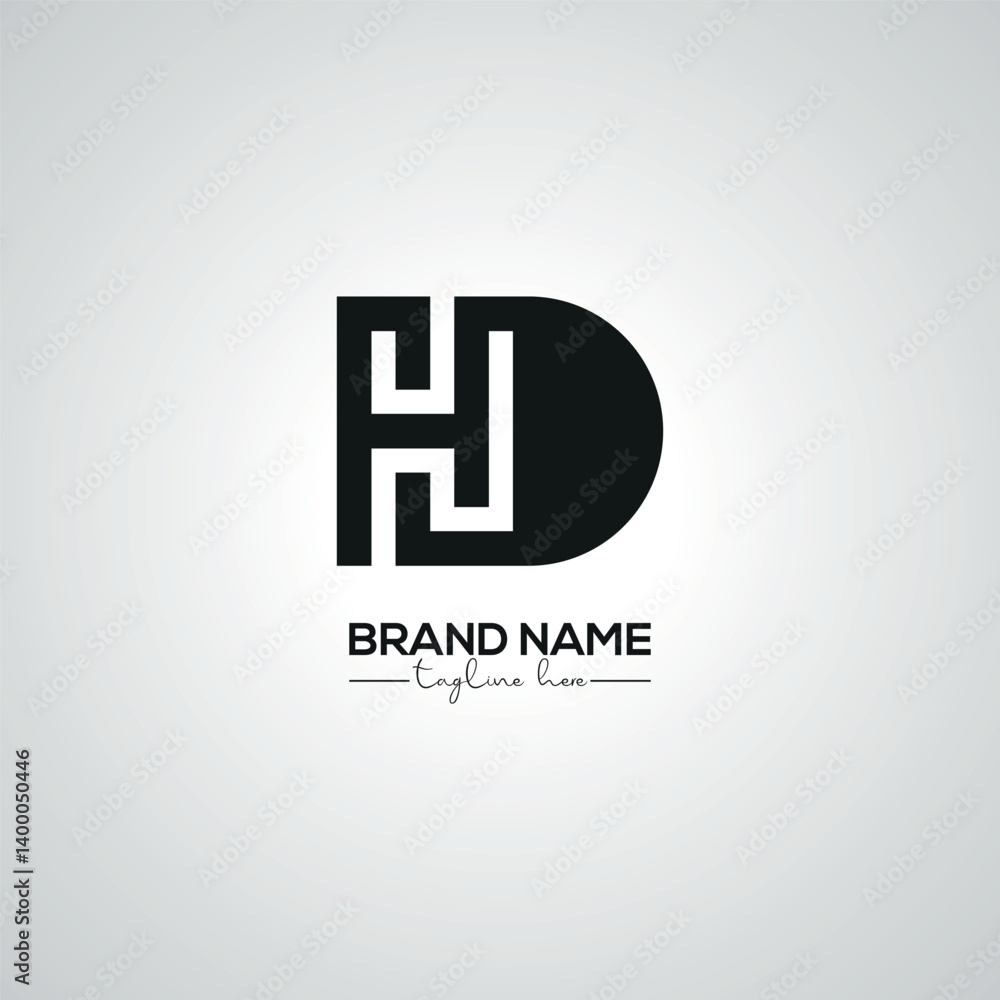 Creative Modern HD DH Lettermark Logo Design for Corporate Branding.