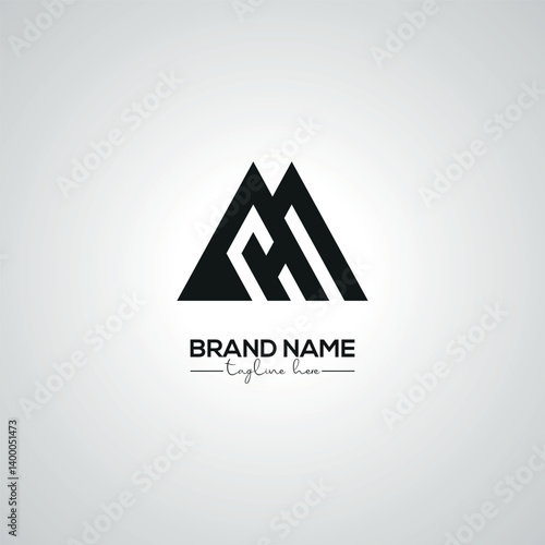 Obraz na płótnie Creative Modern MH HM Lettermark Logo Design for Corporate Branding. w salonie