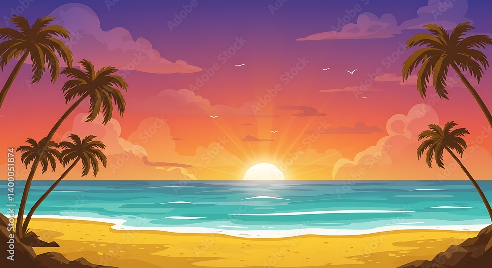 Sunset Serenade AI Generated Sunset Serenade AI Generated