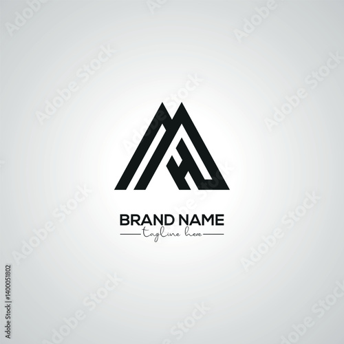 Obraz na płótnie Creative Modern MH HM Lettermark Logo Design for Corporate Branding. w salonie