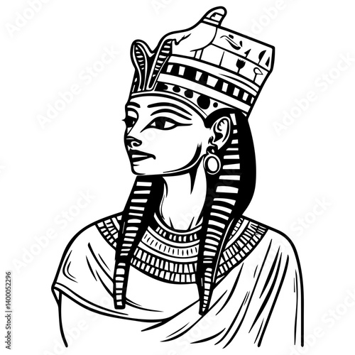 Bastet goddess color flat illustration for web and mobile design