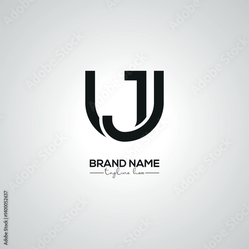 Obraz na płótnie Creative Modern UJ JU Lettermark Logo Design for Corporate Branding. w salonie