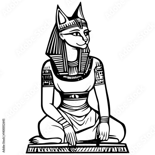 Wallpaper Mural Bastet goddess color flat illustration for web and mobile design Torontodigital.ca