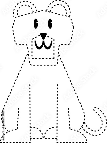 lion animal tracing line illustration