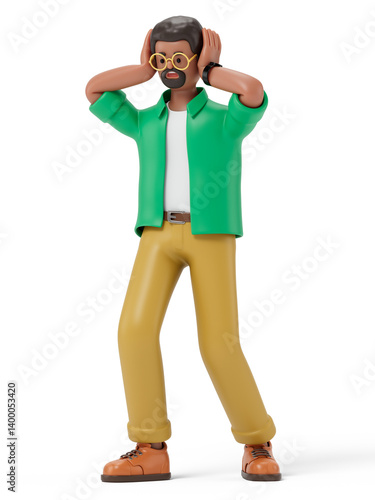Foto A man with hands on head, symbolizing stress or exasperation
